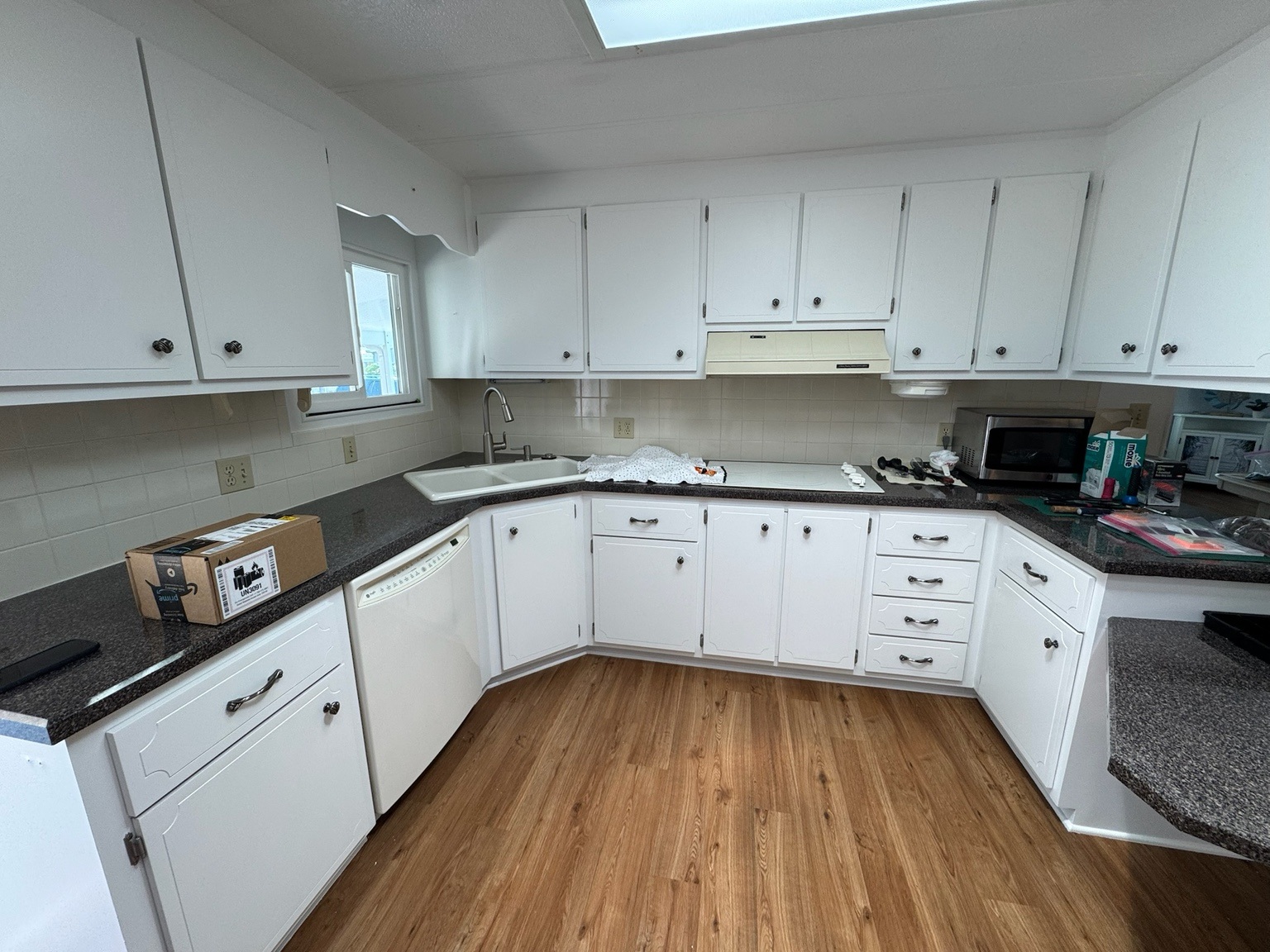 White kitchen cabinetry and interior finishes